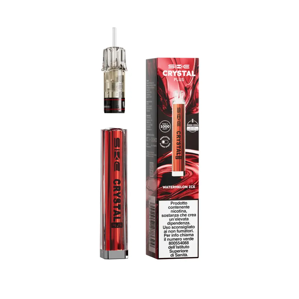 SKE Crystal Plus Kit – Anguria Ice/Watermelon Ice + Red | Dispositivo + Pod 2ml, Nicotina 20mg/ml