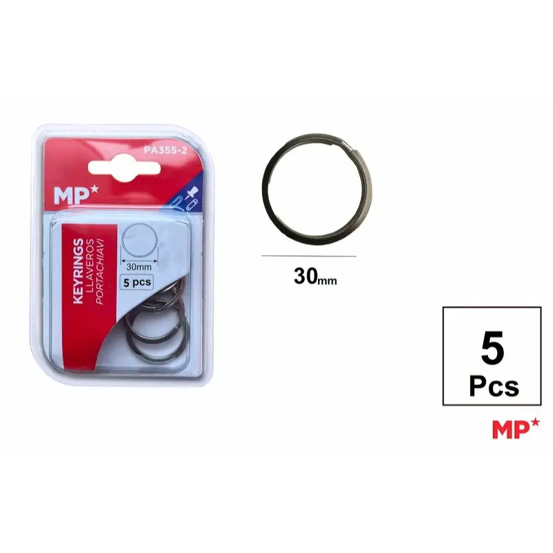 MP ANELLI PIATTI PER PORTACHIAVI 30MM 5PZ CROMATI