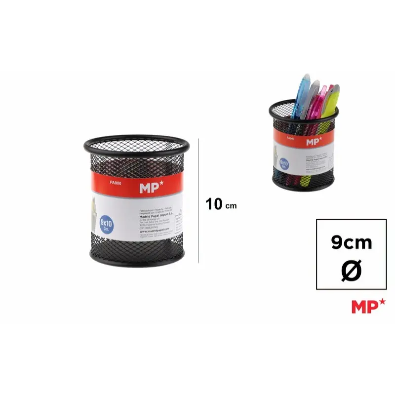 MP Portapenne in Metallo Rotondo 10x9cm | Nero