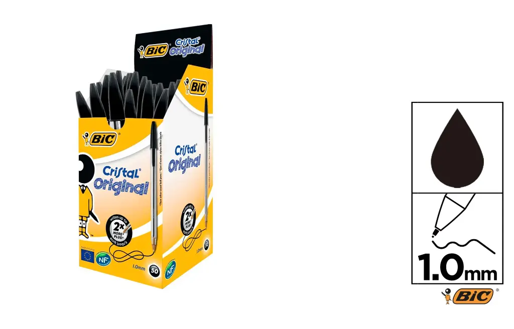 BIC Penna a Sfera Cristal Medium 1.0mm Nero