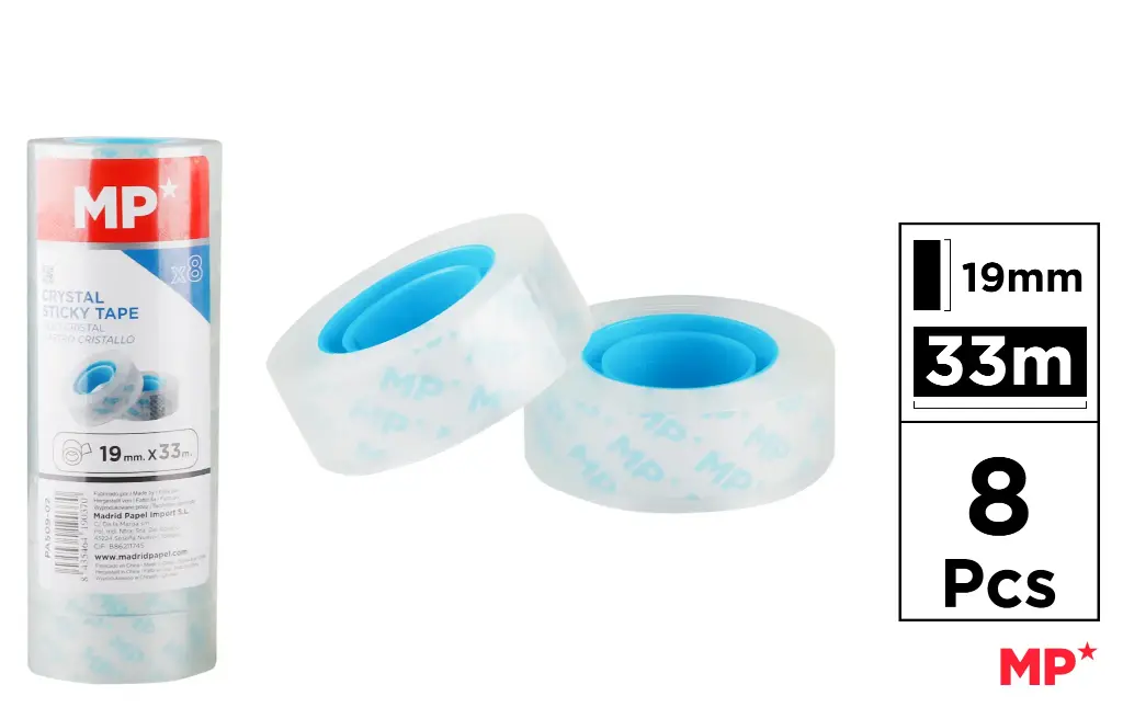 MP Nastro Adesivo Cristal 19mmx33m, 8pz