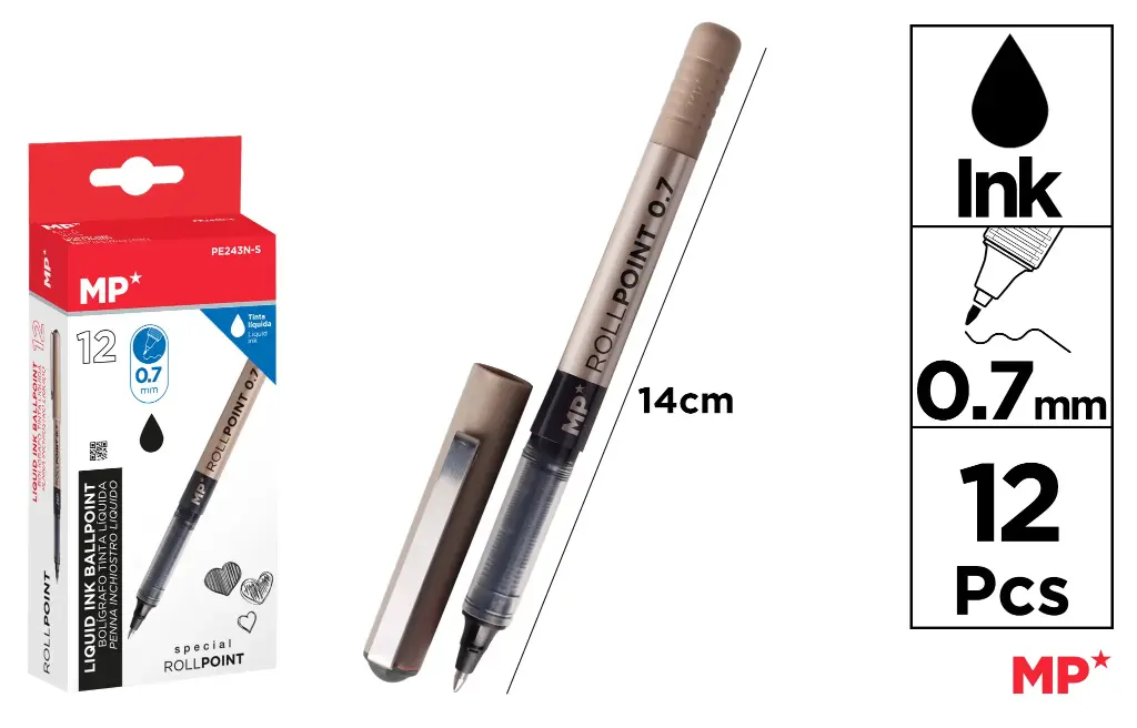 MP PENNA INCHIOSTRO LIQUIDO G7 0.7MM NERO