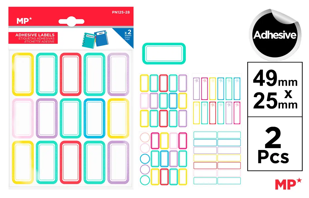 MP ETICHETTE ADESIVE PERSONALIZZABILI 49X25MM