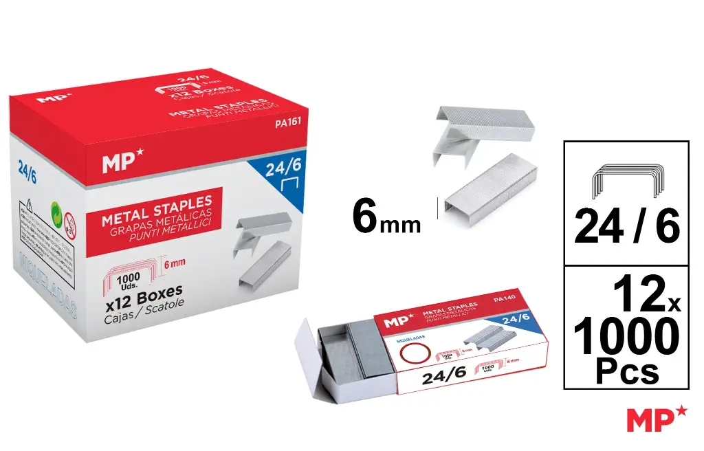 MEDIUM 1.0MM NERO MP PUNTI METALLICI 24/6 CONF.