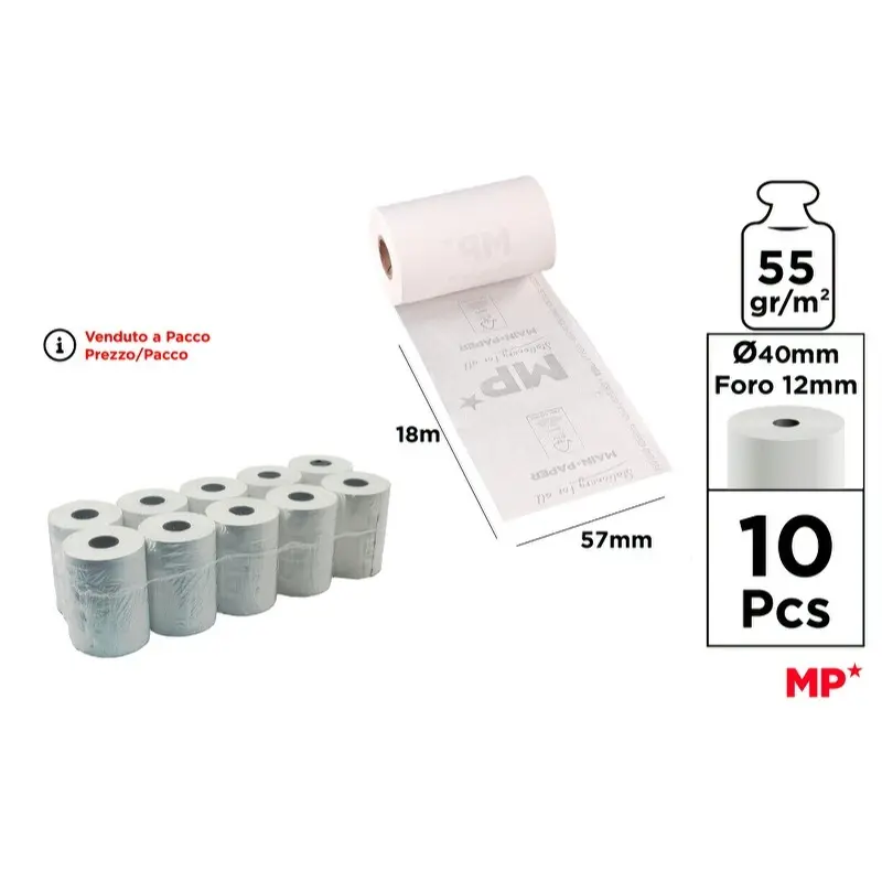 MP ROTOLO TERMICO 57X40MM 18MT 55G 10PZ