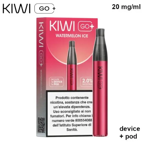 KIWI GO + STARTER KIT (Anguria Ice/Watermelon Ice) 2ml, Nicotina 20mg/ml