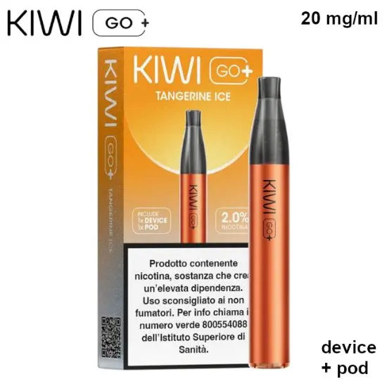 KIWI GO + STARTER KIT (Mandarino Ice/Tangerine Ice) 2ml, Nicotina 20mg/ml