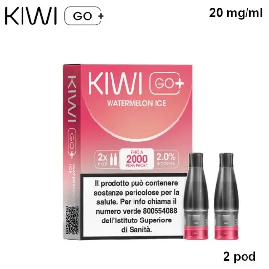 KIWI GO + POD (Anguria Ice/Watermelon Ice) 2ml, Nicotina 20mg/ml - 2 pezzi