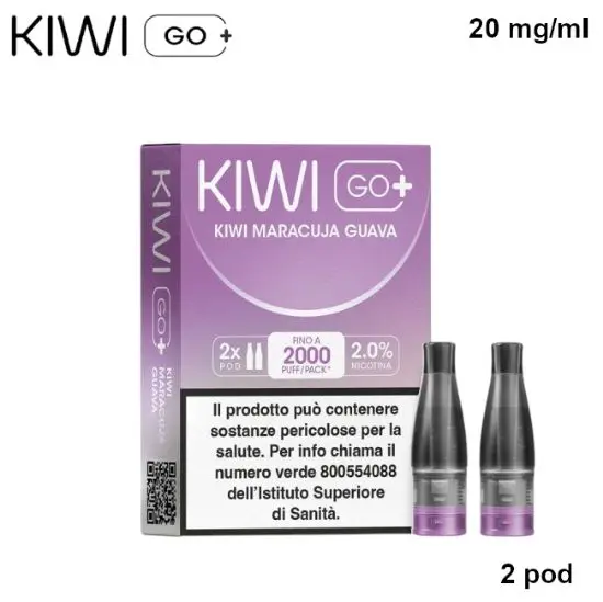 KIWI GO + POD (Kiwi Maracuja Guava/Kiwi Maracuja Guava) 2ml, Nicotina 20mg/ml - 2 pezzi