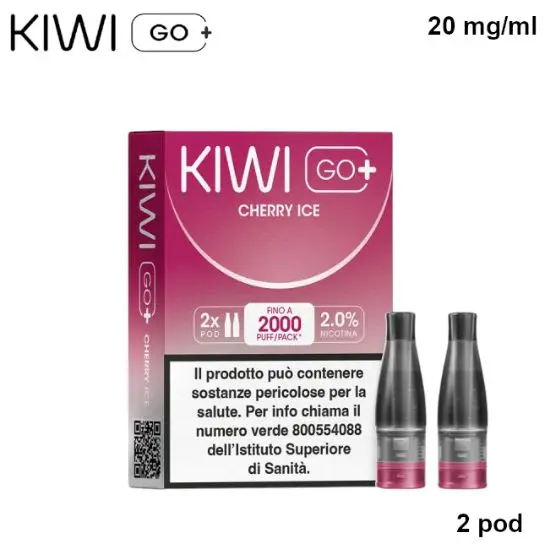 KIWI GO + POD (Ciliegia Ice/Cherry Ice) 2ml, Nicotina 20mg/ml - 2 pezzi