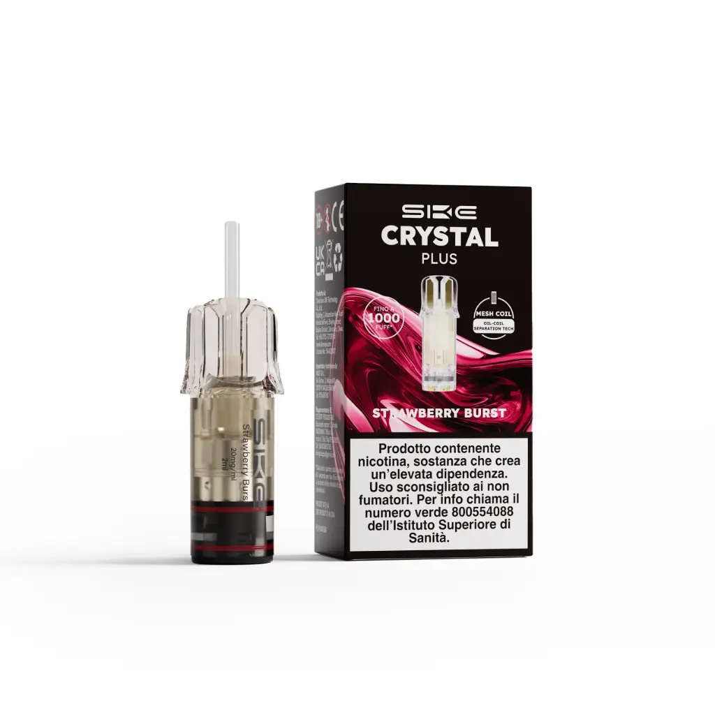 [03]SKE Crystal Plus Pod ( Fragola Intensa/Strawberry Burst ) 2ml, Nicotina 20mg/ml