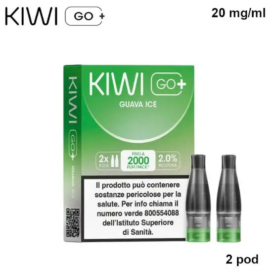 KIWI GO + POD (Guava Ice/Guava Ice) 2ml, Nicotina 20mg/ml - 2 pezzi