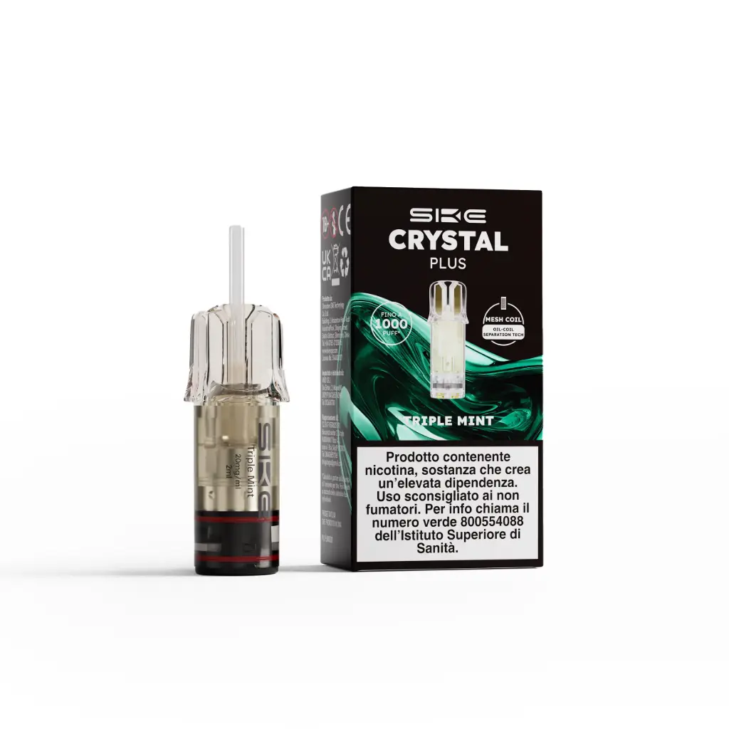 [15]SKE Crystal Plus Pod ( Tripla Menta/Triple Mint ) 2ml, Nicotina 20mg/ml