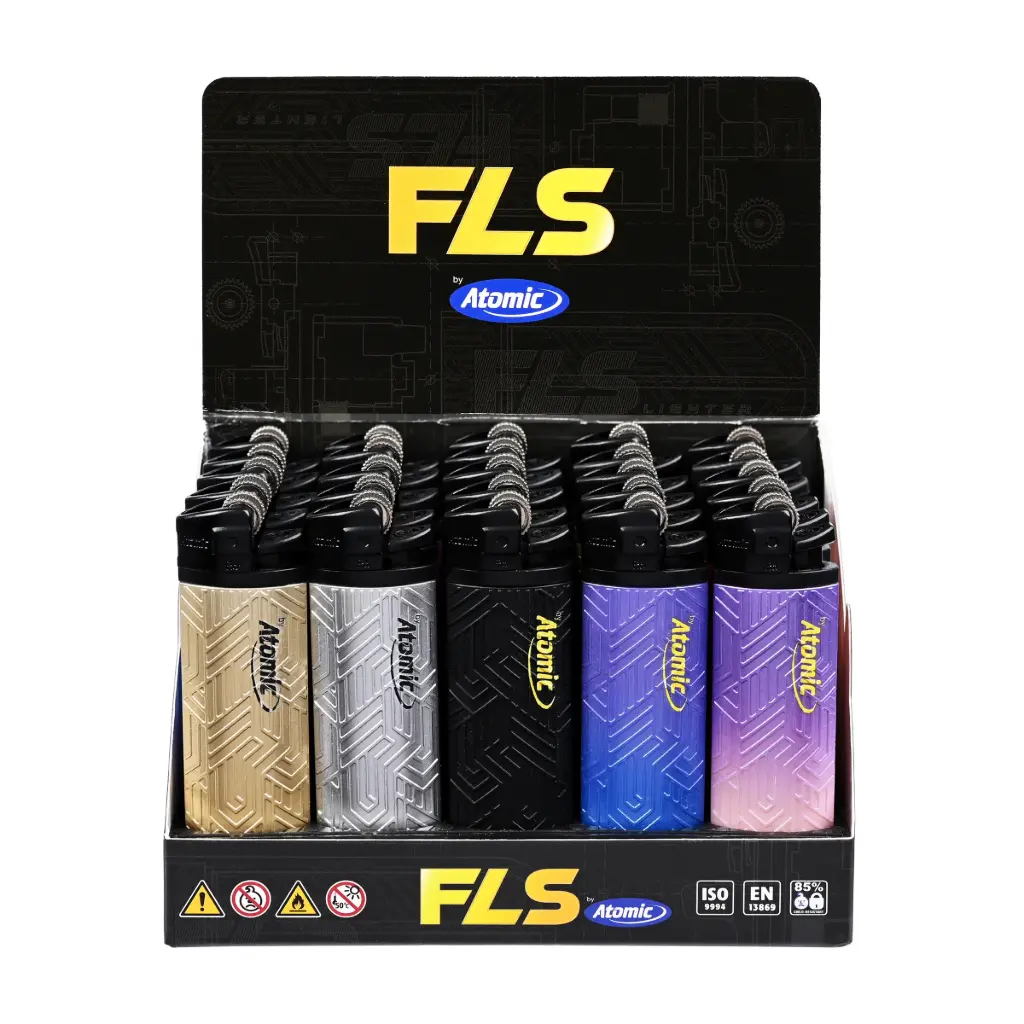 FLS by Atomic Flint Lighter Flower wheel Softflame Disposable Metallic