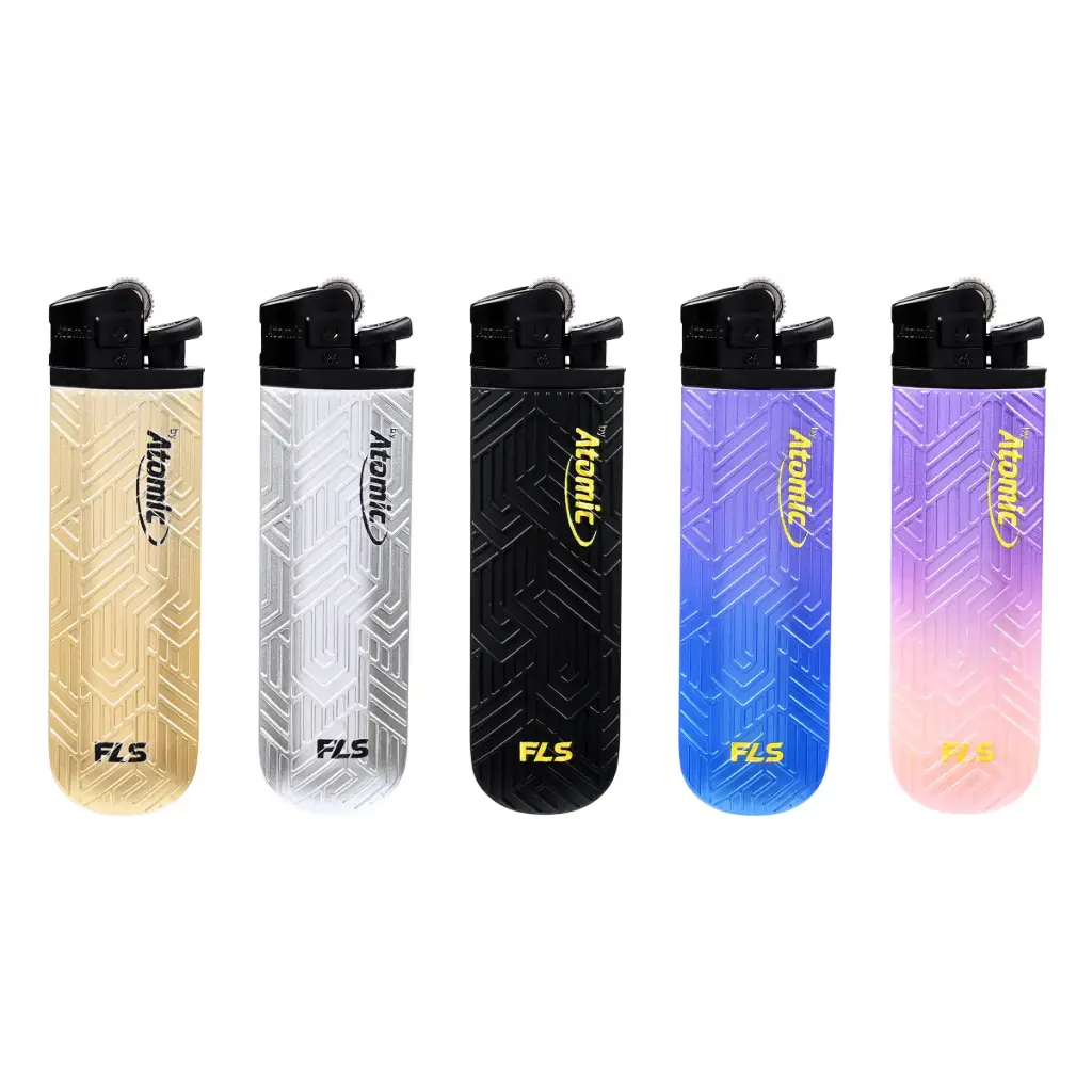 FLS by Atomic Flint Lighter Flower wheel Softflame Disposable Metallic