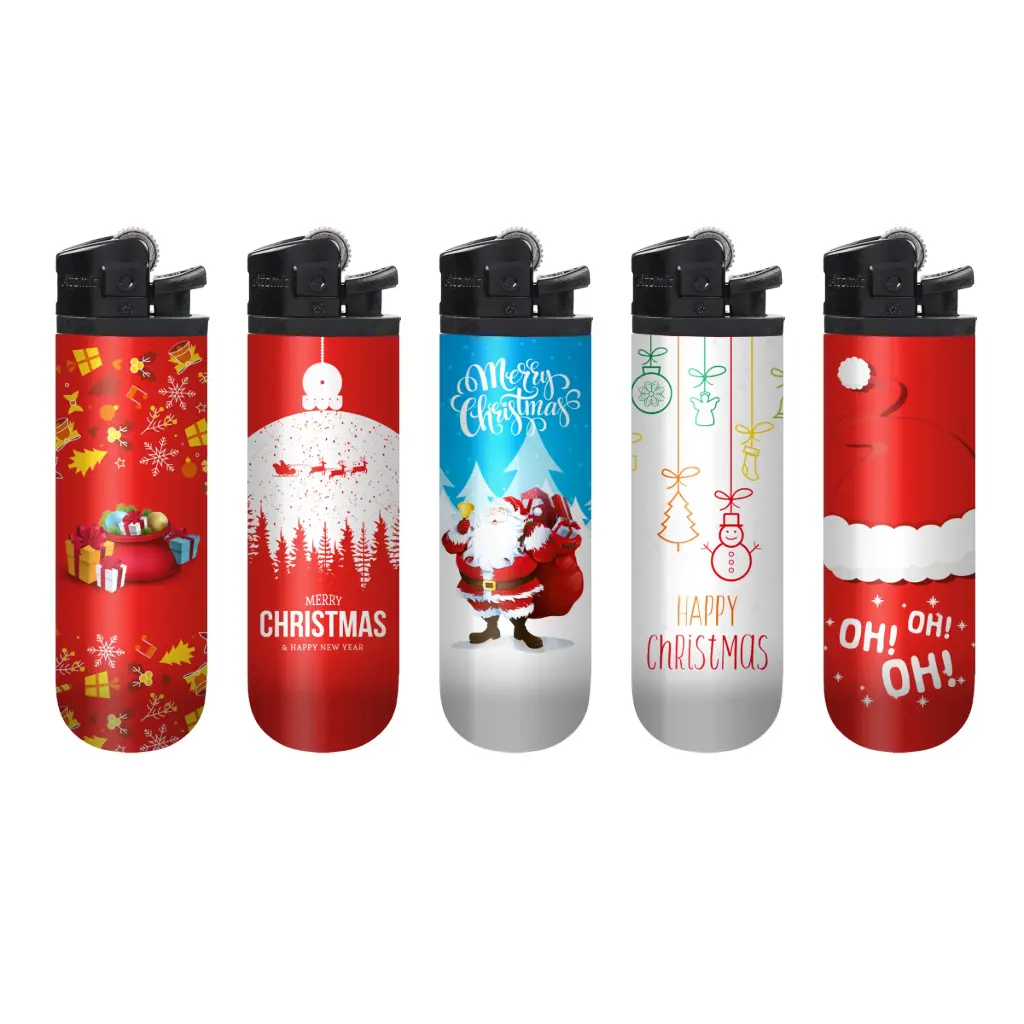 FLS by Atomic Flint Lighter Flower wheel Softflame Disposable X-Mas 3 Assorted with structure