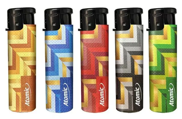Coney Electronic Lighter Oval Jet Blue Jetflame Refillable Touchy Colored Cubes assorted