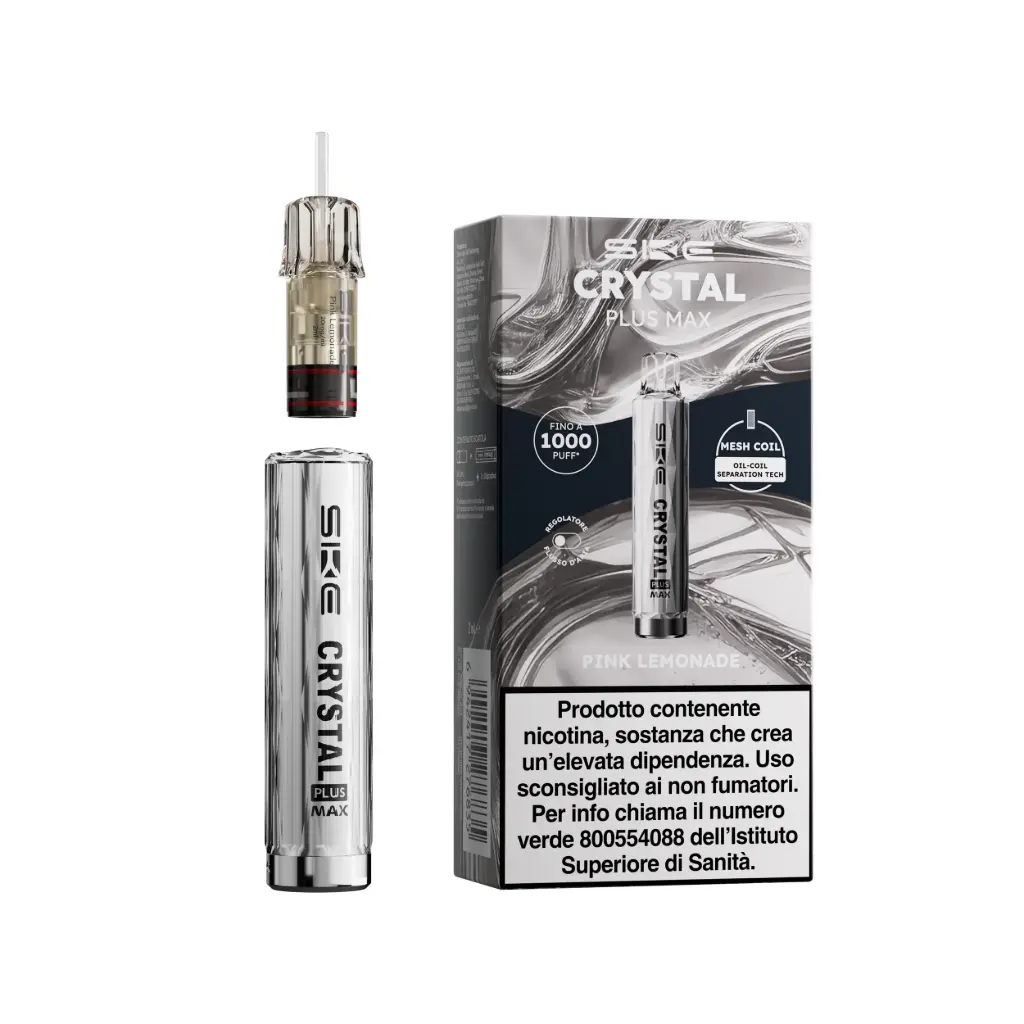 SKE Crystal Plus Max Kit – Lemonade Rosa + White | Dispositivo + Pod 2ml, Nicotina 20mg/ml
