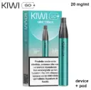 KIWI GO + STARTER KIT (Crema alla Menta/Mint Cream) 2ml, Nicotina 20mg/ml