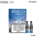 KIWI GO + POD (Mirtillo Ice/Blueberry Ice) 2ml, Nicotina 20mg/ml - 2 pezzi